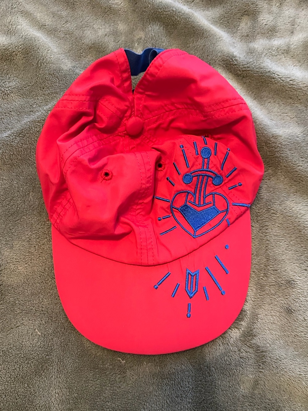 Crowned Athletics Fairest Heart Red Ponytail Running Hat